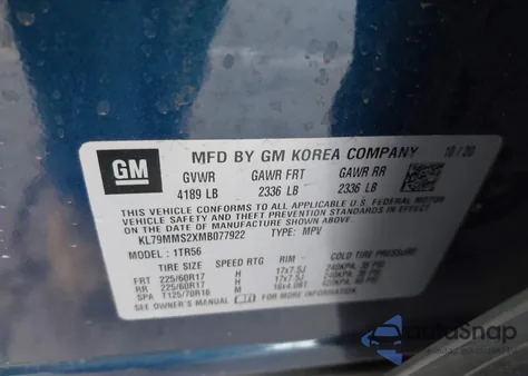 2021 Chevrolet Trailblazer Fwd Ls from USA, damaged, VIN KL79MMS2XMB077922